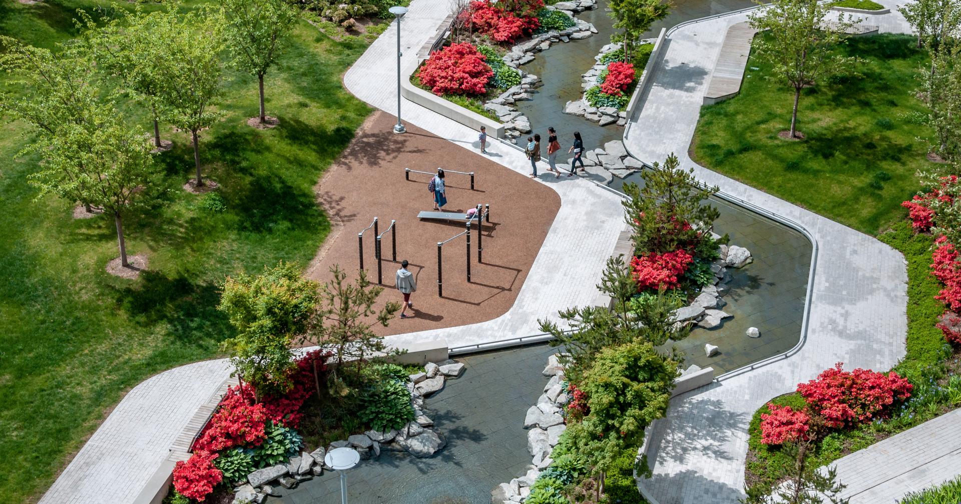 New Richmond park opens on top of parking lot PWL Partnership